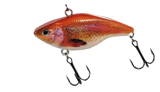 2 3/4" DDT Lipless Crankbait for Bass Fishing Lure Vibe Trap Crank Bait Lifelike Bait Sink (Rainbow Trout)