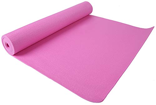 Signature Fitness All-Purpose 1/4-Inch High Density Anti-Tear Exercise Yoga Mat with Carrying Strap,Pink