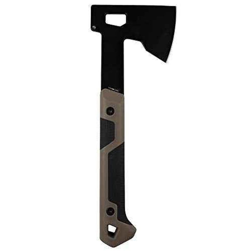 Kershaw Deschutes Skinner Hatchet Camp Ax, Tan Design, 14 Inch Overall Length, Stainless Steel Fixed Head, Full Tang, EDC, Molded Sheath with Straps, Hatchet Axe for Camping, Backpacking and More