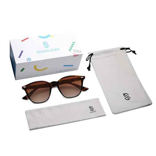 SOJOS Retro Kids Square Polarized Sunglasses for Girls Boys Age 3-10 UV400 Protection De Sol Gafas SK5616
