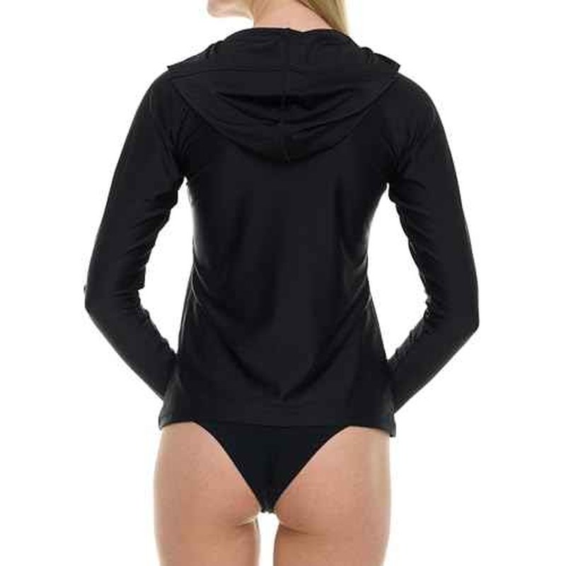 Hurley Rash Guard for Women with Hood, Long Sleeve Hoodie Swim Shirts for Women, Quick Dry UPF 50+ SPF Sun & UV Protection