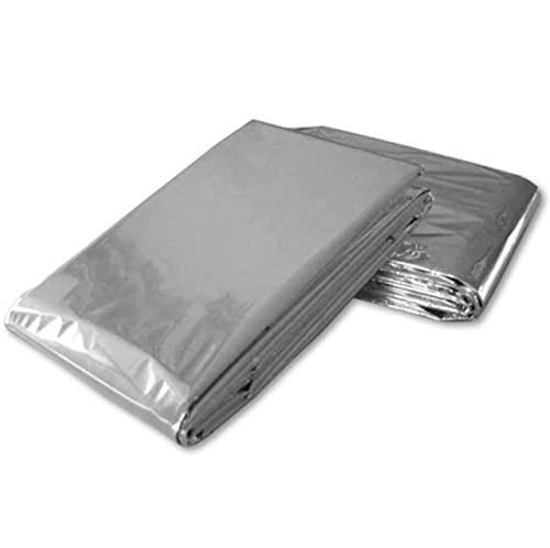 Ever Ready First Aid Mylar Rescue Blanket, Large Silver Thermal Sheet for Emergency and Survival, 54” x 84” – 10 Count