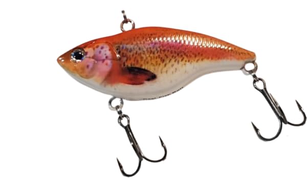 2 3/4" DDT Lipless Crankbait for Bass Fishing Lure Vibe Trap Crank Bait Lifelike Bait Sink (Rainbow Trout)