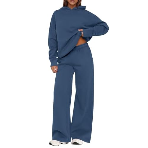 PRETTYGARDEN Womens Sweatsuits 2 Piece Set 2025 Casual Winter Long Sleeve Hoodie Loose Wide Leg Sweatpants Fall Tracksuit