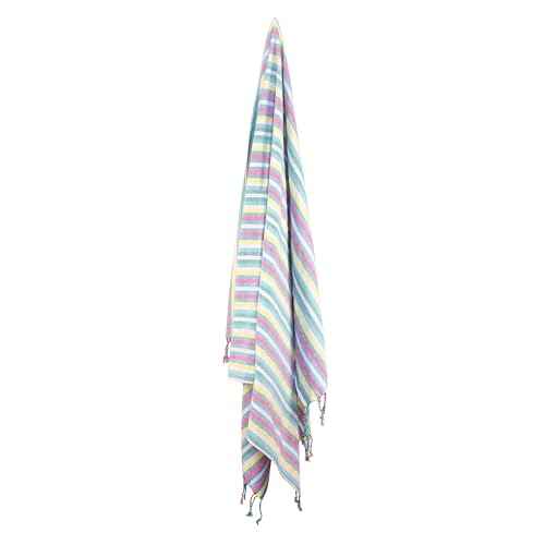 Organix 100% Cotton Turkish Fouta Beach Towel, 12 Pack, 35x70 inches, Sand Free Quick Dry Swim Towel, Extra Large Light Travel Towel for Adults, Soft Durable Absorbent - Multicolor
