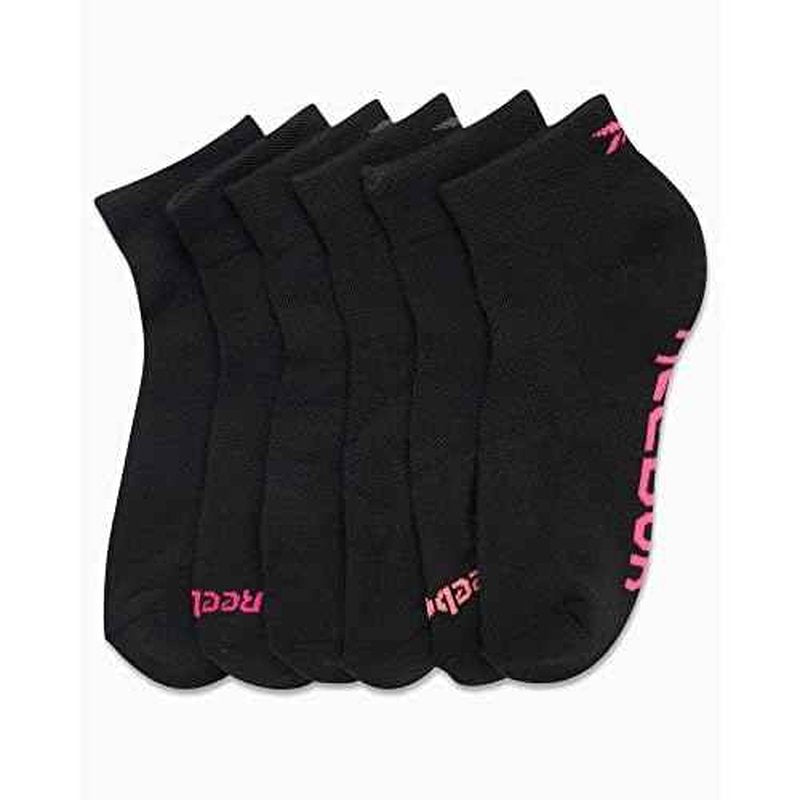 Reebok Womens Comfort Cushioned Athletic Quarter Cut Socks (6 Pack)