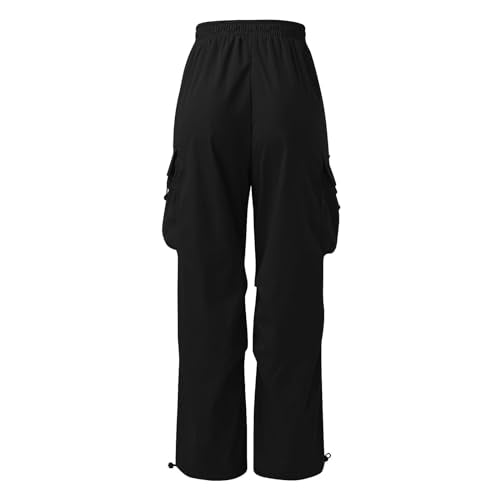 YWASYA work pants men,mens lounge pants with pockets,Cargo Pants for Men Baggy Parachute Pants Men Streetwear Y2K Joggers Drawstring Sweatpants Mens Lightweight Trousers