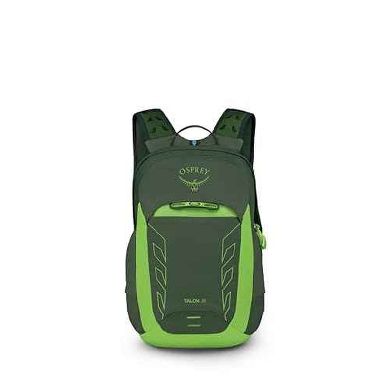 Osprey Talon Jr Boy's Lightweight Hiking Backpack - Kids Adventure Backpack for Travel & Camping, Green Canopy