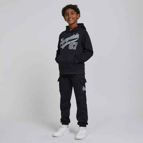 AEROPOSTALE Boys 3 Piece Outfit Set - Fleece Pullover Hoodie, Cargo Sweatpants, T-Shirt, Boys Activewear Set, Sizes 4-12