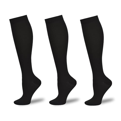 Compression Socks for Women & Men 15-20mmHg Knee High Support Socks for Running Athletic Travel