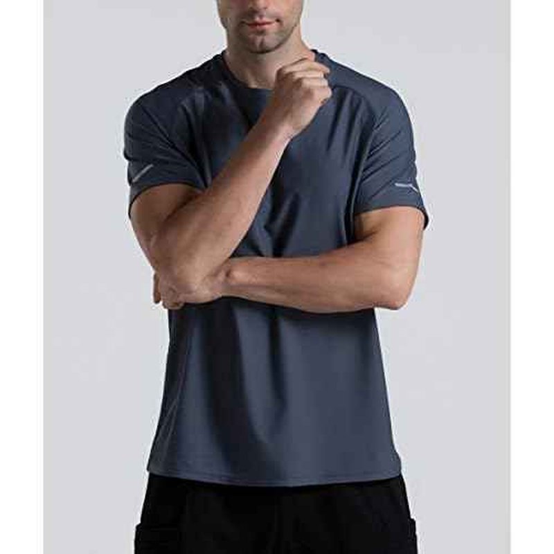 Men's Cooling Ice Silk Running Shirts Quick Dry Short Sleeve Athletic Gym T-Shirts UPF 50+ Outdoor Workout Tshirts