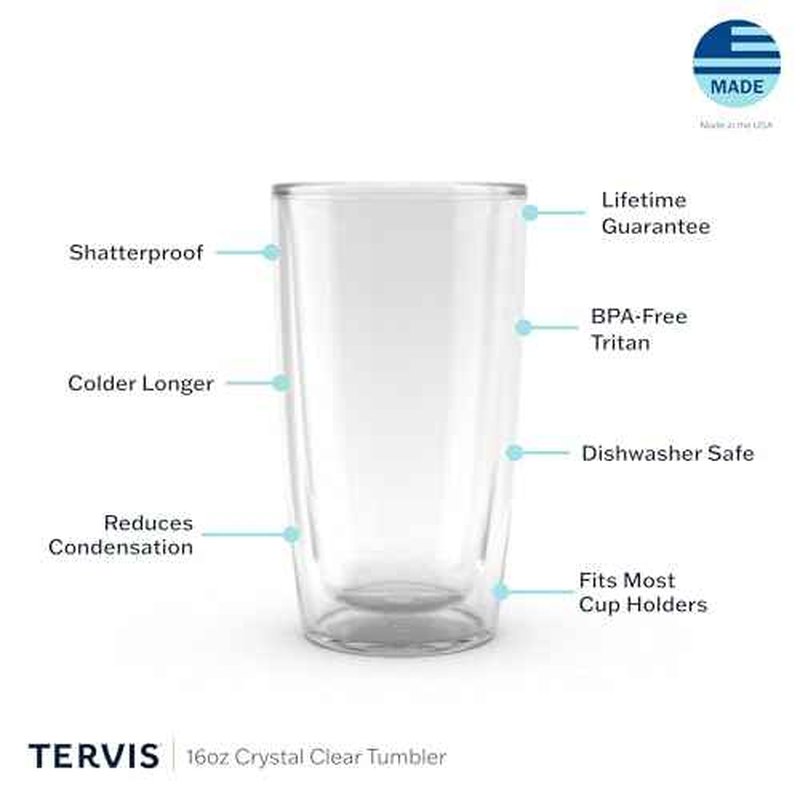 Tervis Recycled Made in USA Double Walled Insulated Tumbler Travel Cup Keeps Drinks Cold & Hot, 16oz - 4pk, Assorted Nature