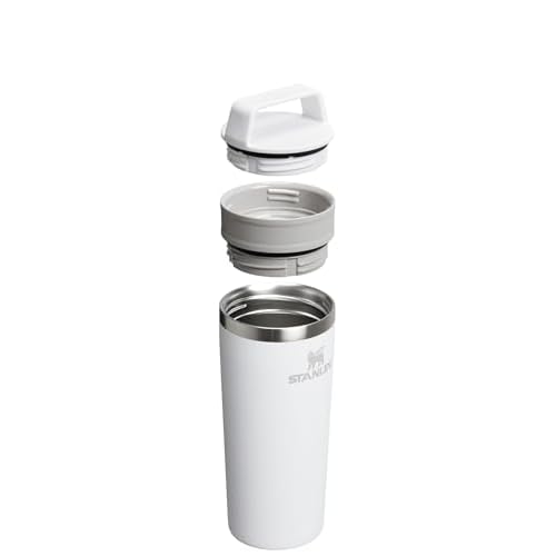 Stanley Cafe To Go Travel Mug 16 oz | Leakproof Two-Part Drink Through Lid | Tumbler Cup for Coffee, Tea and Drinks | Insulated Stainless Steel Coffee Mug | BPA-Free | Frost