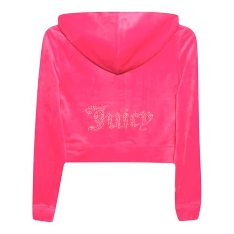 Juicy Couture Women's Plus Size Bling Velour Hoodie (US, Alpha, 2X, Plus, Regular, Pink Party)