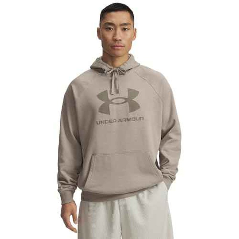 Under Armour Men's Rival Fleece Logo HD, Timeberwolf Taupe/Taupe Dusk, M