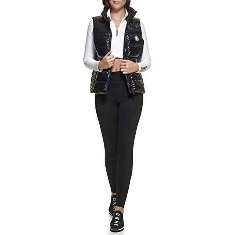 DKNY Women's Logo Drawstring Puffer Vest