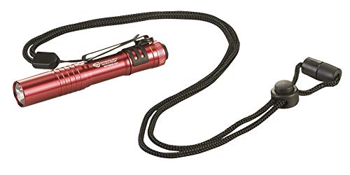 Streamlight 66323 MicroStream 45-Lumen EDC Ultra-Compact Flashlight with AAA Alkaline Battery, Clear Retail Packaging, Red