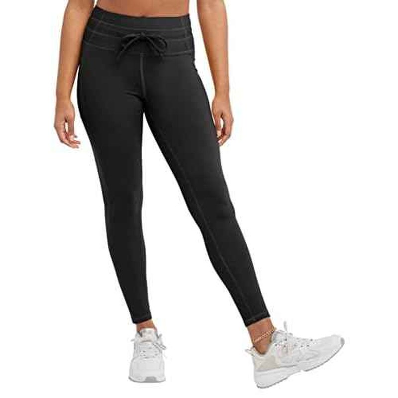 Champion Women's Leggings, Soft Touch, Moisture Wicking, Drawcord Leggings for Women, 25"