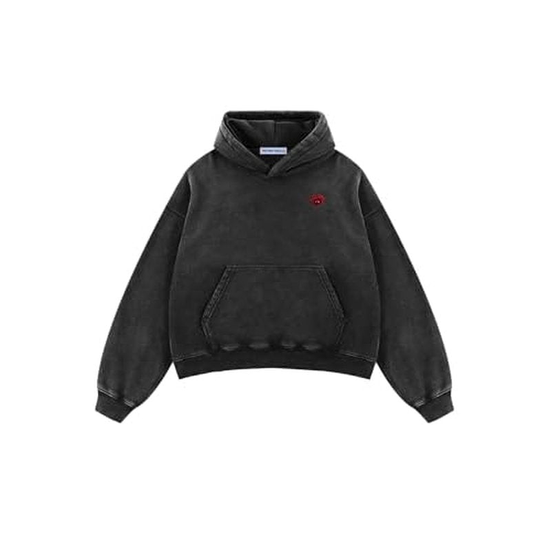 Aelfric Eden Fleece Washed Boxy Pullover Hoodie Womens Mens Vintage Acid Wash Y2k Oversized Casual Streetwear Sweatshirts