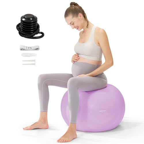 YOTTOY Pregnancy Ball,1.8mm Thick Birthing Ball for Maternity Physio and Birth Preparation,Yoga Ball&Exercise Ball for Pregnancy Includes Pump