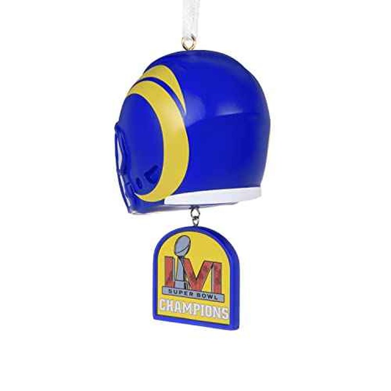 Hallmark Los Angeles Rams Super Bowl LVI Champs Figural Helmet Christmas Ornament (0001OSL2374)