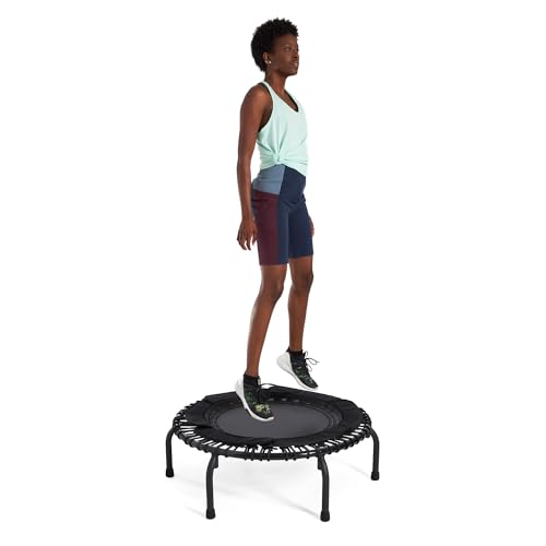 JumpSport Lightweight Round Fitness Trampoline Rebounder Workout Home Gym Equipment with EnduroLast Elastic Cords for Adults and Kids