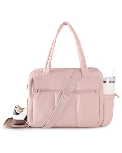 Pink Smasrob Gym Bag with Shoe Compartment & Wet Pocket - Lightweight Travel Duffel