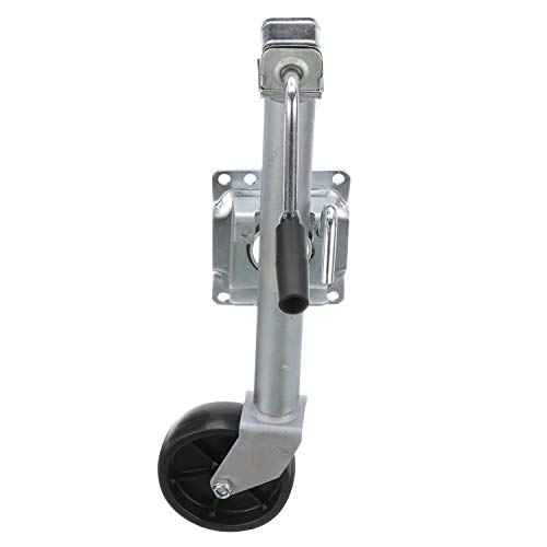 Attwood 11127-4 Fold-Up Trailer Jack, 1,000-Pound Capacity, 10-Inch Travel Lift, 24-Inch Lift, Single Wheel, Fits 3-Inch x 5-Inch Tongue