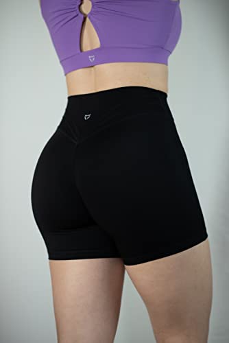 TomTiger Workout Shorts for Women High Waist Gym Fitness Running Yoga Bike Active Exercise Women's Short Tummy Control 3" (XS, Black)