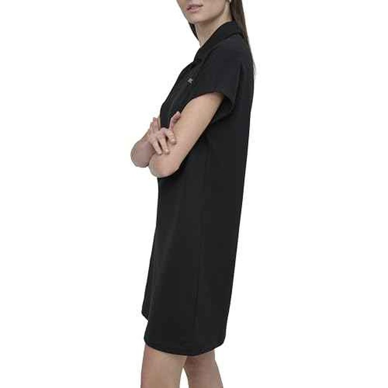 DKNY womens Studded Logo Short Sleeve Collared V-neck T-shirt Dress