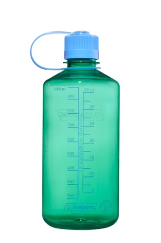 Nalgene Water Bottle - Lightweight Sustain Tritan BPA-Free Shatterproof Bottle for Backpacking, Hiking, Gym, 32 OZ, Narrow Mouth, Pastel Green