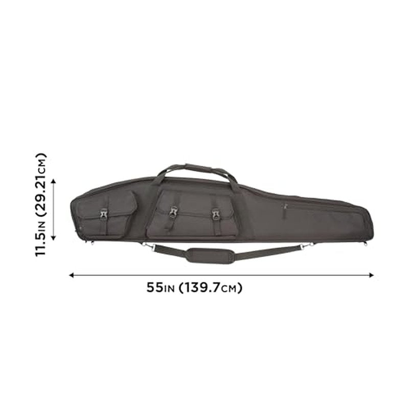 Allen Company Tactical Rifle Case - Padded Scoped Rifle Bag - Long Gun Soft Case with Padded Suppressor Pocket - 55IN Long Case - Velocity: Black or Camo Options