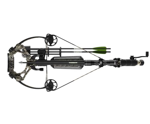 Barnett Whitetail Pro STR Crossbow, with 4x32mm Multi-Reticle Scope, Arrows, Lightweight Quiver, with Crank Device