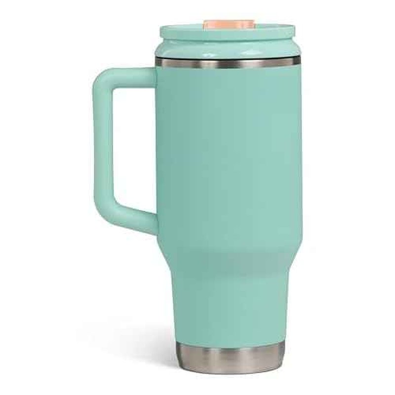 Igloo, 32 oz Tumbler with Handle, Reusable Travel Mug, Stainless Steel Insulated Hydration Cup for Hot & Cold Beverages, Seafoam