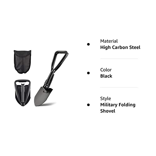 DARTMOOR Mini Folding Shovel High Carbon Steel, Portable Lightweight Outdoor Tactical Survival Foldable Mini Shovel, Entrenching Tool, Camping, Hiking, Digging, Backpacking, Car Emergency