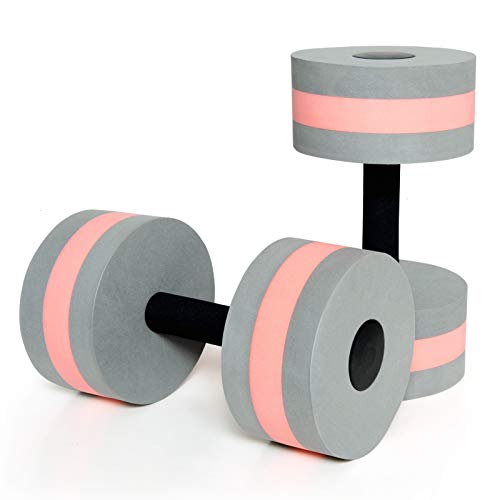 Timoo Aquatic Dumbells Set of 2 Water Dumbells Pool Resistance Water Weight Water Aerobics High-Density EVA-Foam Pool Fitness Grey