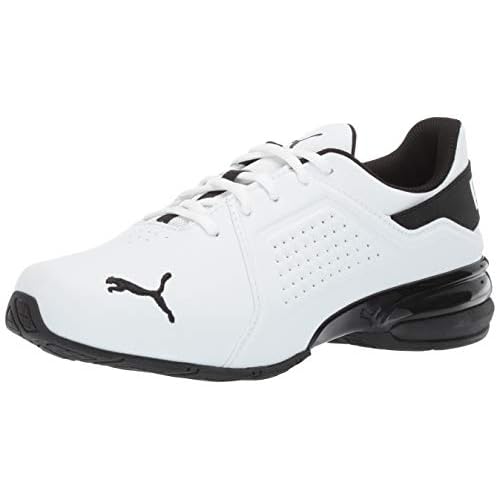 PUMA Men's Viz Runner, Puma White-Puma Black, 12