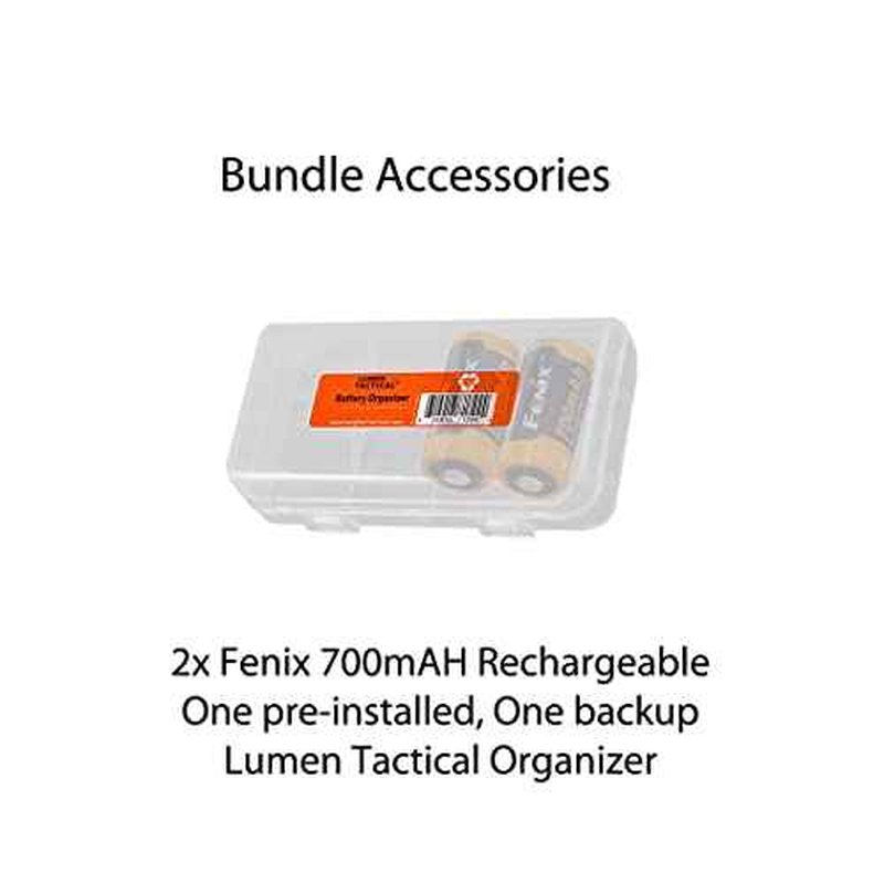 Fenix PD25R 800 Lumen USB-C Rechargeable EDC Flashlight with 2X ARB-L16 and LumenTac Organizer