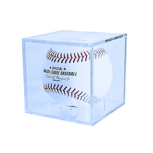 UV Protected Baseball Display Case | Acrylic Baseball Cube Clear Storage Case with UV Protection (1 UV Baseball Cube)