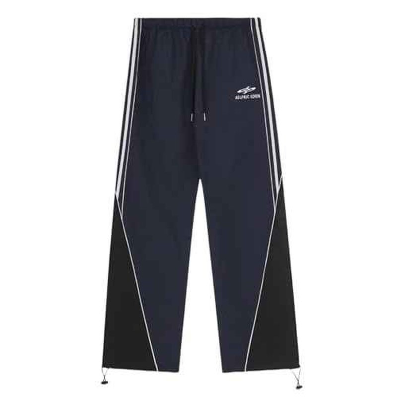 Aelfric Eden Womens Embroidery Patchwork Striped Track Pants Unisex Baggy Sweatpants Wide Leg Drawstring Y2K Pants