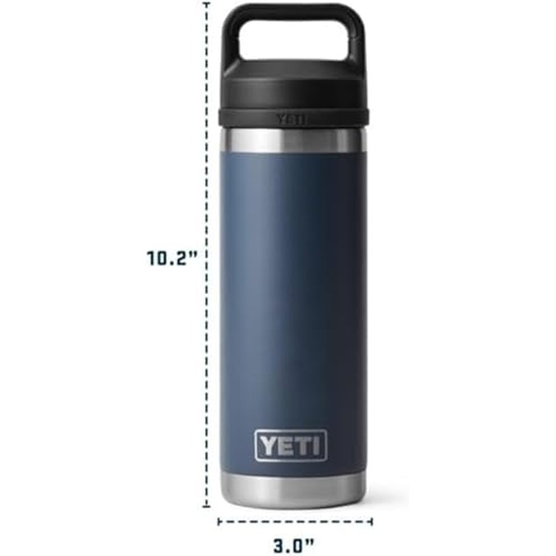 YETI Rambler Bottle Chug, Vaccum Insulated Stainless Steel Bottle with Leakproof Chug Cap, Cherry Blossom, 18 oz (532 ml)