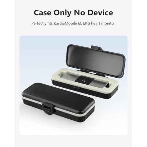 Kardia Mobile Case Only for KardiaMobile 6L EKG Heart Monitor, KardiaMobile 6L Case with Silicone Pad for Travel and Portable, Protect Kardia (CASE ONLY) Black