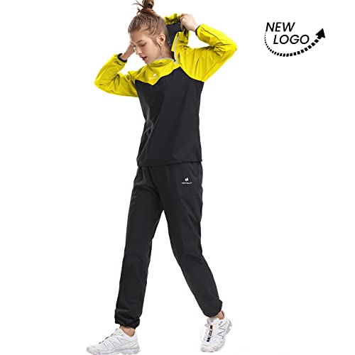 HOTSUIT Sauna Suit Women Exercise Boxing Gym Sweat Suits Workout Jacket, Yellow, M