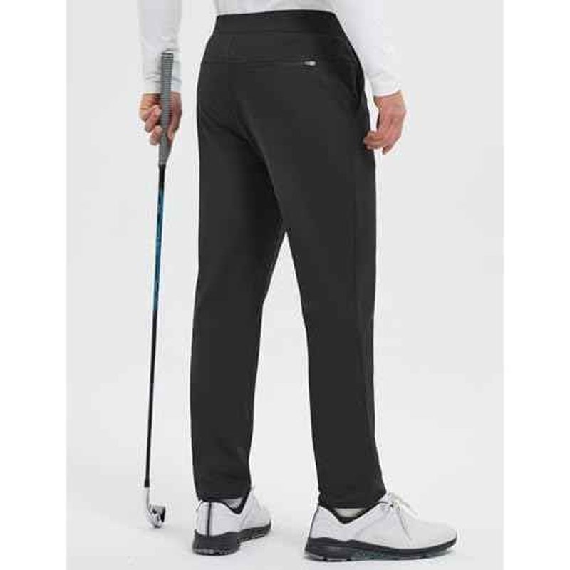 baleaf Men's 30" Fleece Lined Golf Pants Warm Winter Stretchy Casual Business Travel 3 Pockets