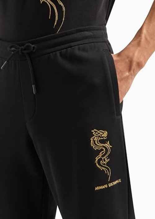 Armani Exchange Limited Edition Lunar New Year Capsule Dragon Joggers, Black, L