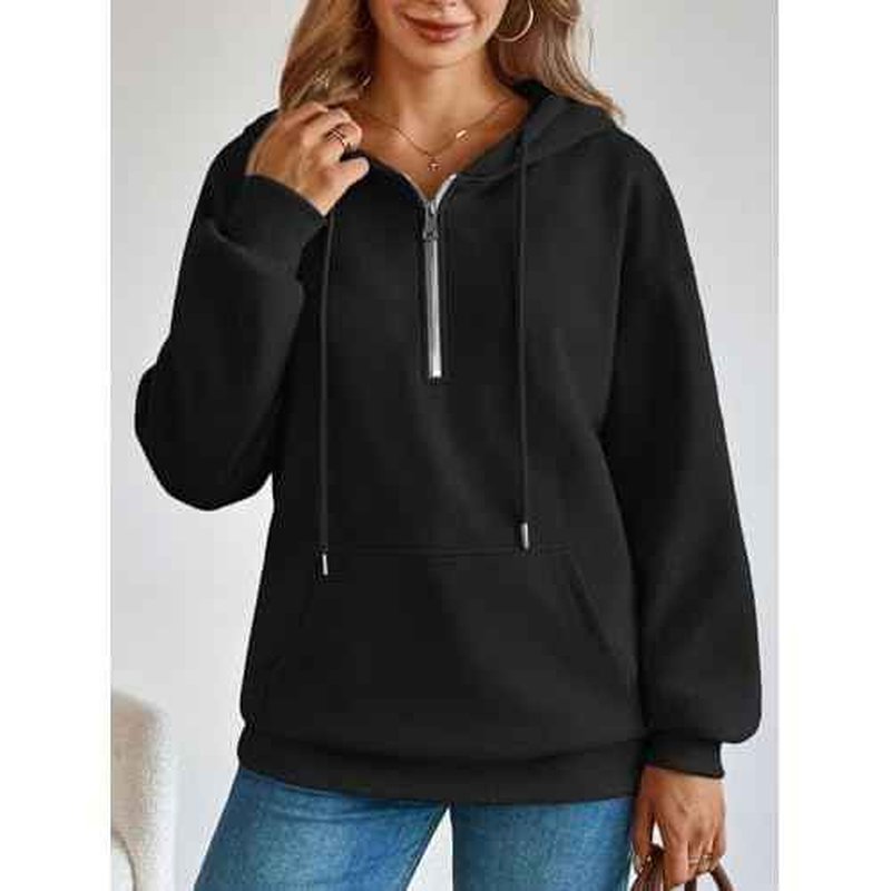 Trendy Queen Womens Hoodies Fleece Fashion Half Zip Sweatshirts Cute Y2k Fall Clothes 2025