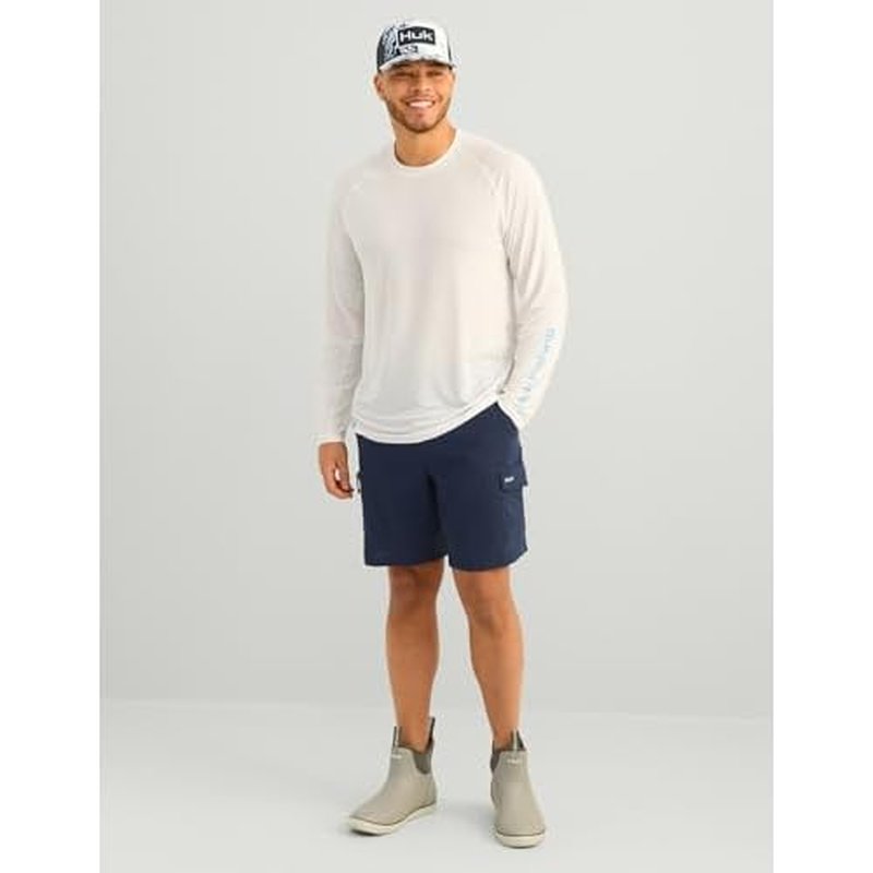 HUK Men's A1a Crew, Quick-Dry, Breathable Fishing Shirt