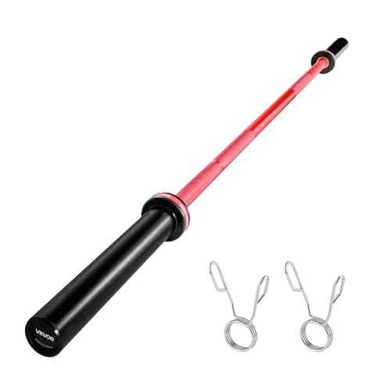 VEVOR 4FT/6FT/7FT Barbell Bar, Fits 2-Inch Weight Plates, Chrome Plated Barbell Bar with Knurled Grip for Strength Training, Weightlifting, Squat, Deadlift, Bench Press, Curl, Overhead Press, 500lbs/700lbs/1000lbs Capacity