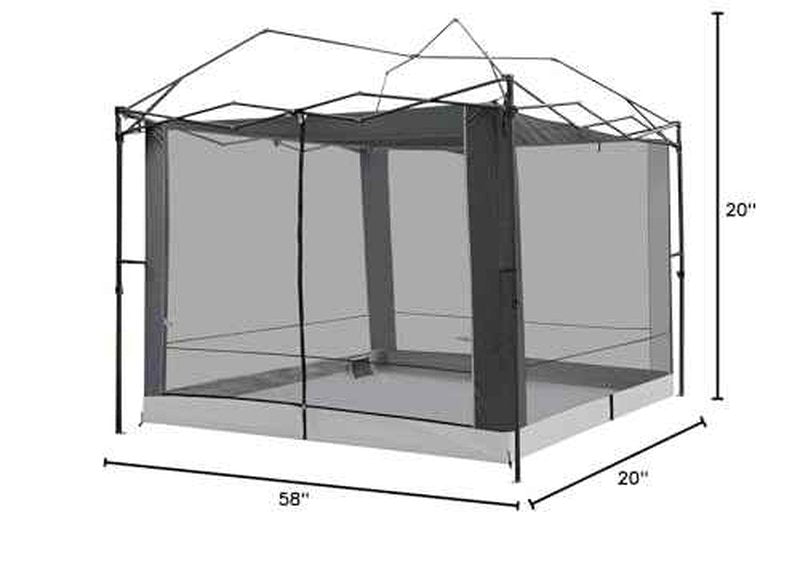 Canopy Universal Mosquito Netting Tent, Converts 10'x10' Canopy Gazebo into Camping Inner Tent, Screen House with Full PE Floors for Outdoor, Backyard. (TOP & Frame NOT Included) Black