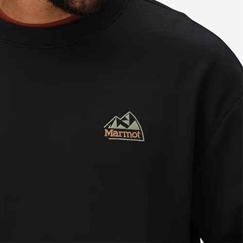 MARMOT Unisex Peaks Crew Sweatshirt, Black, X-Large